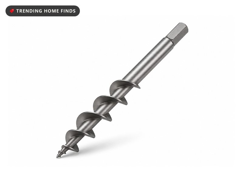 A steel planting auger drill bit with a spiral of flighting and a hex shank.